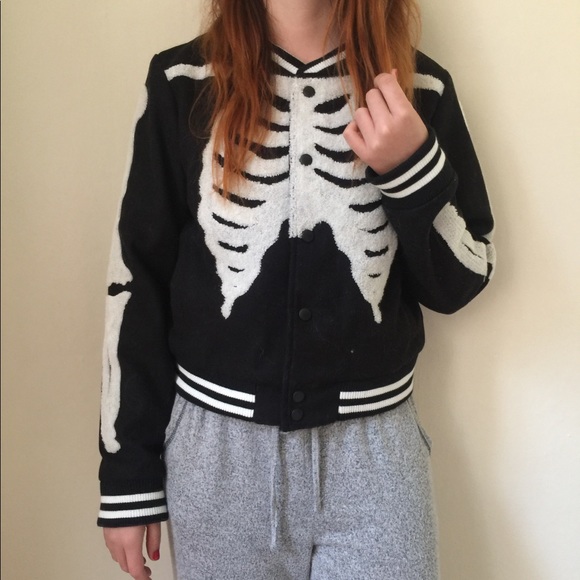 Iron Fist Jackets & Blazers - Wishbone Skeleton Varsity Jacket